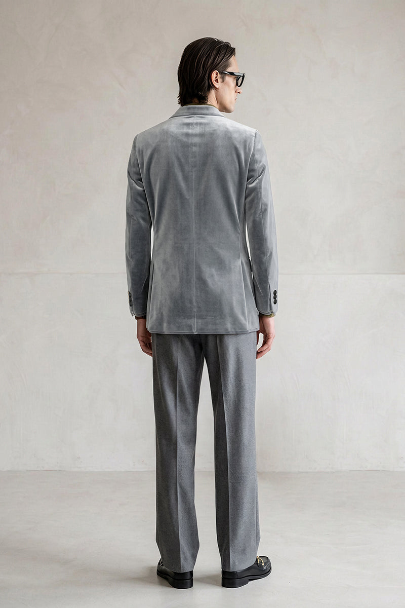 Gray 100% Velvet Blazers