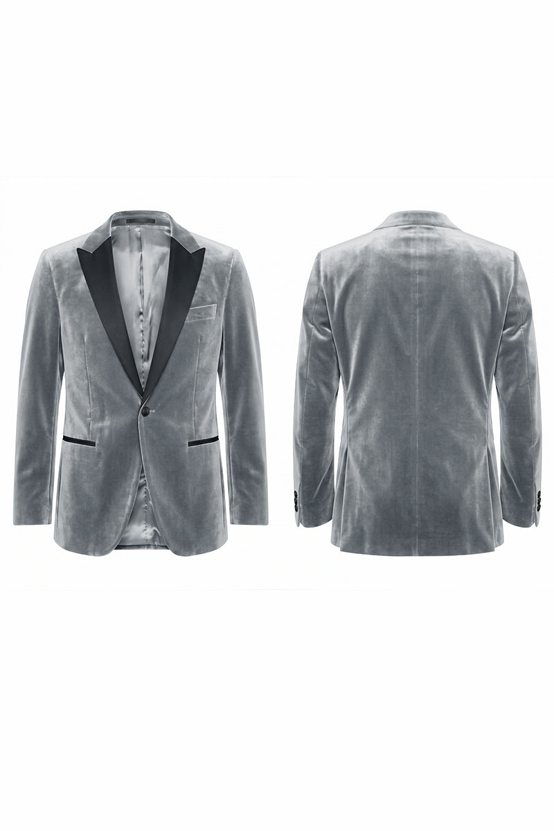 Gray 100% Velvet Blazers
