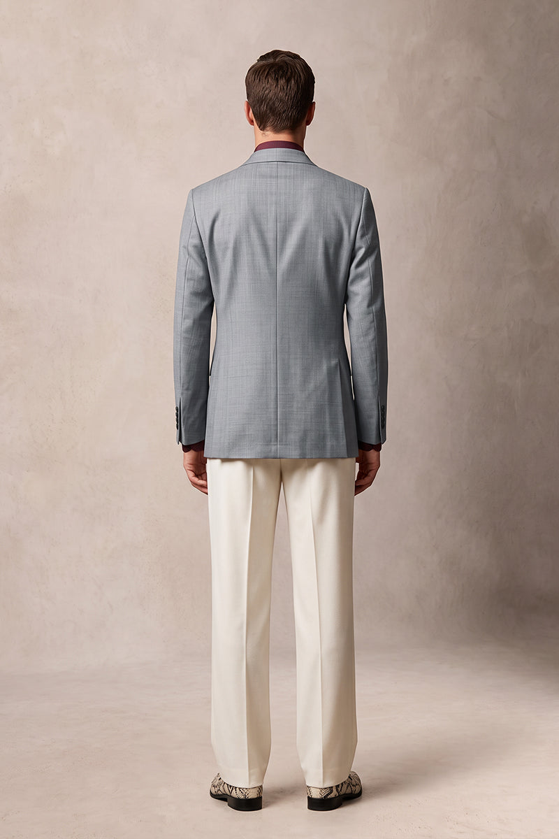 Gray 100% Merino Wool Blazers
