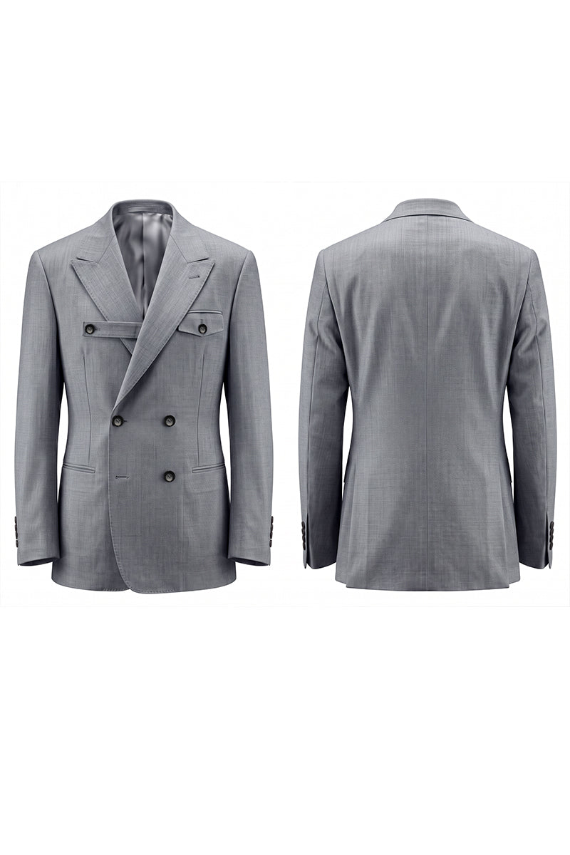 Gray 100% Merino Wool Blazers