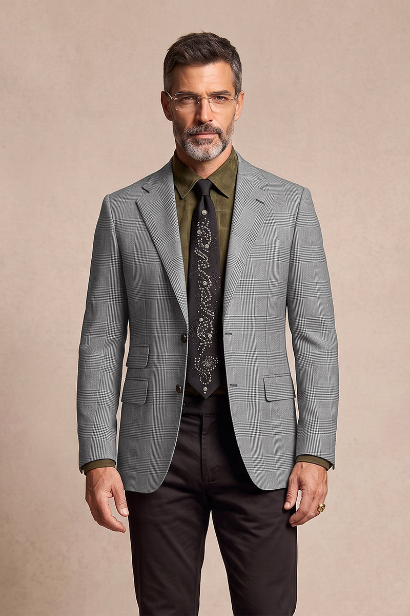 Gray 100% Merino Wool Blazers