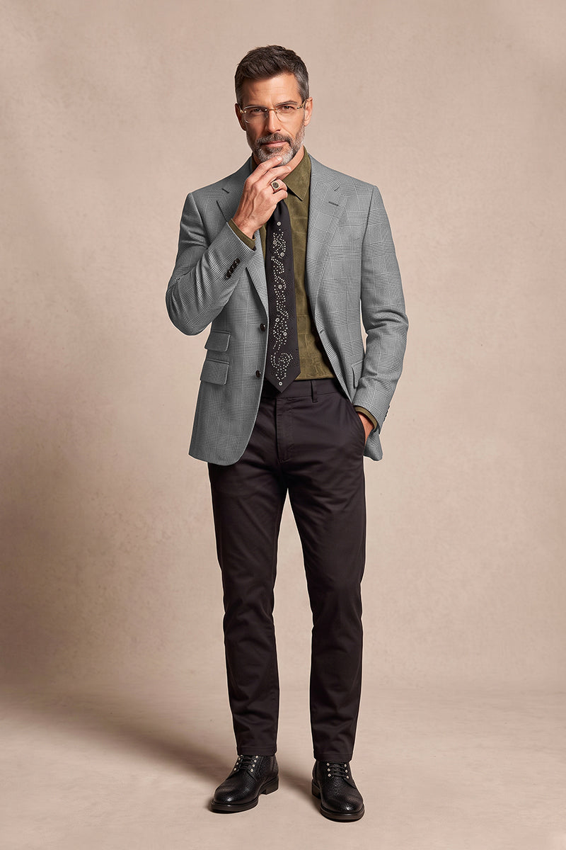 Gray 100% Merino Wool Blazers