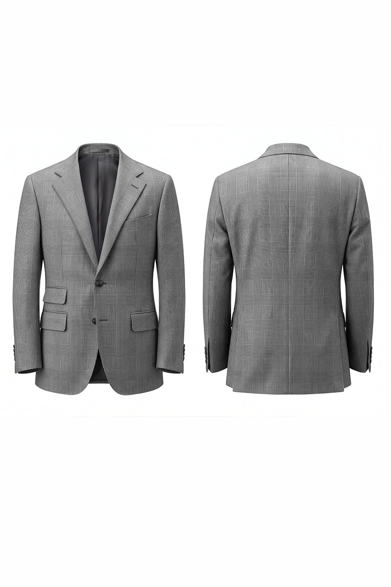 Gray 100% Merino Wool Blazers