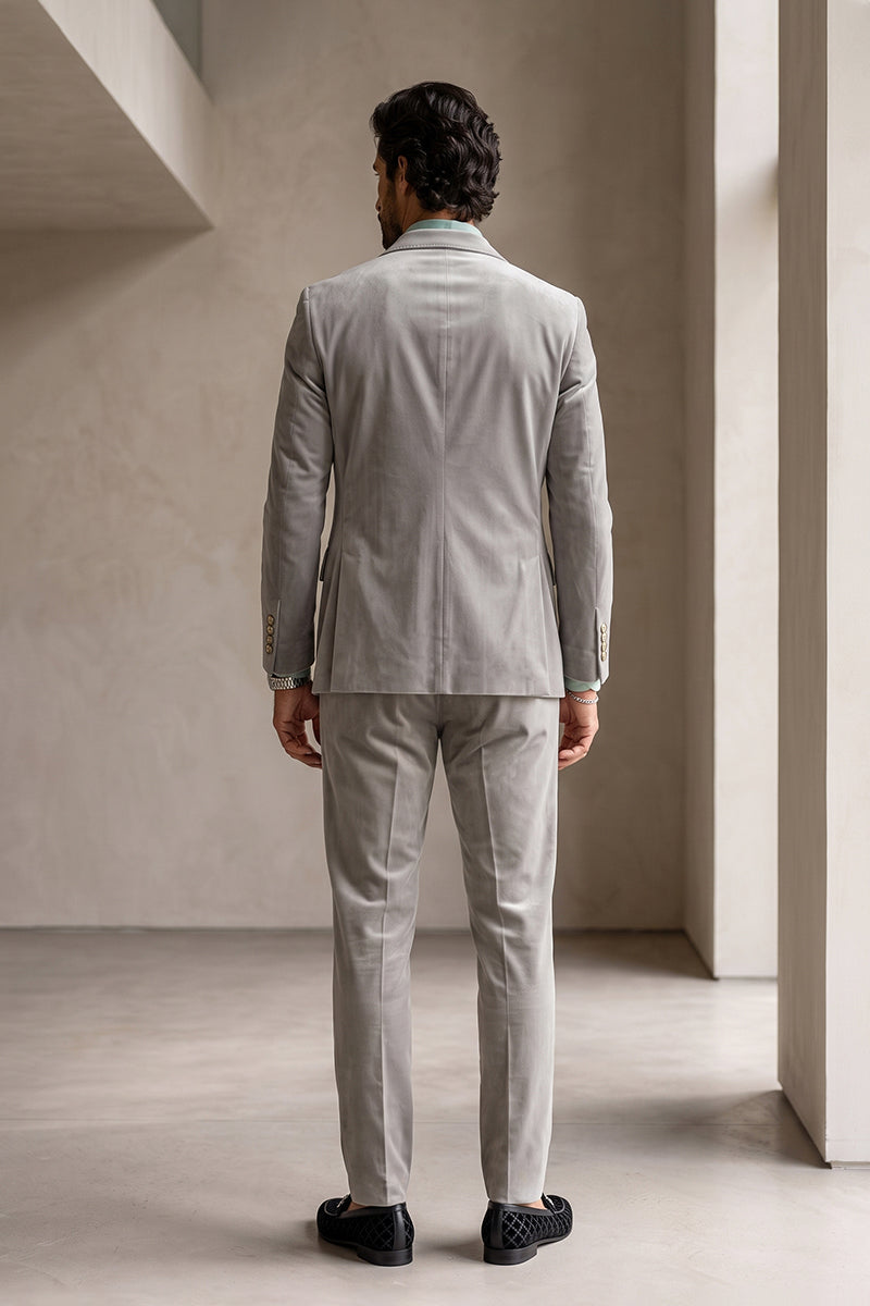 Gray 100% Velvet Suits