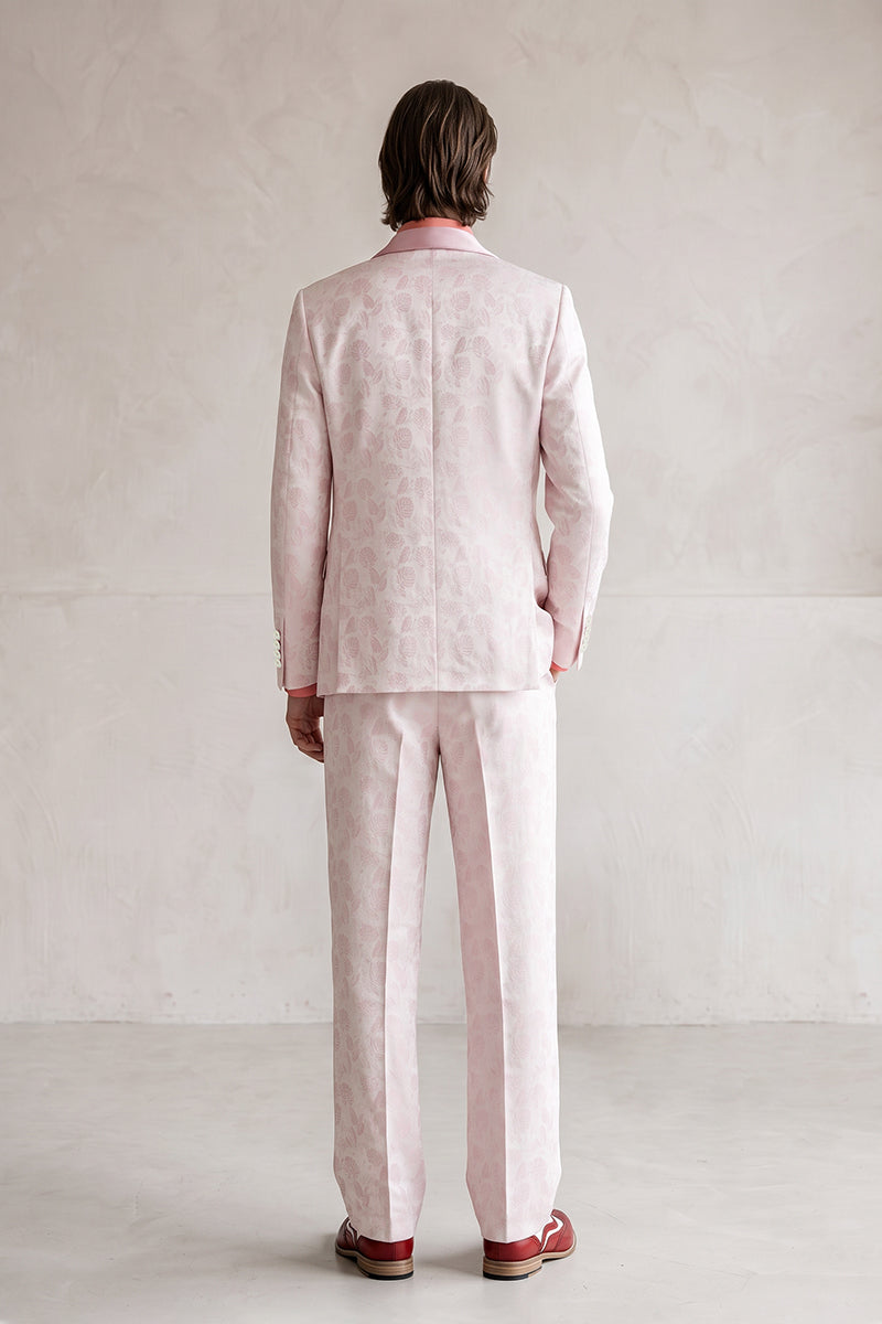 Pink 82% Jacquard Suits