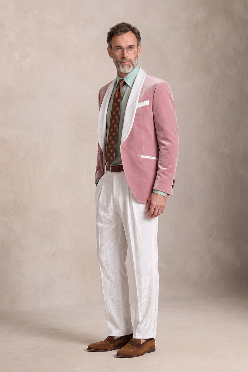 Dusty Pink 100% Velvet Suits