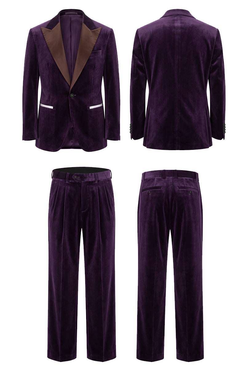 Deep Purple 100% Velvet Suits