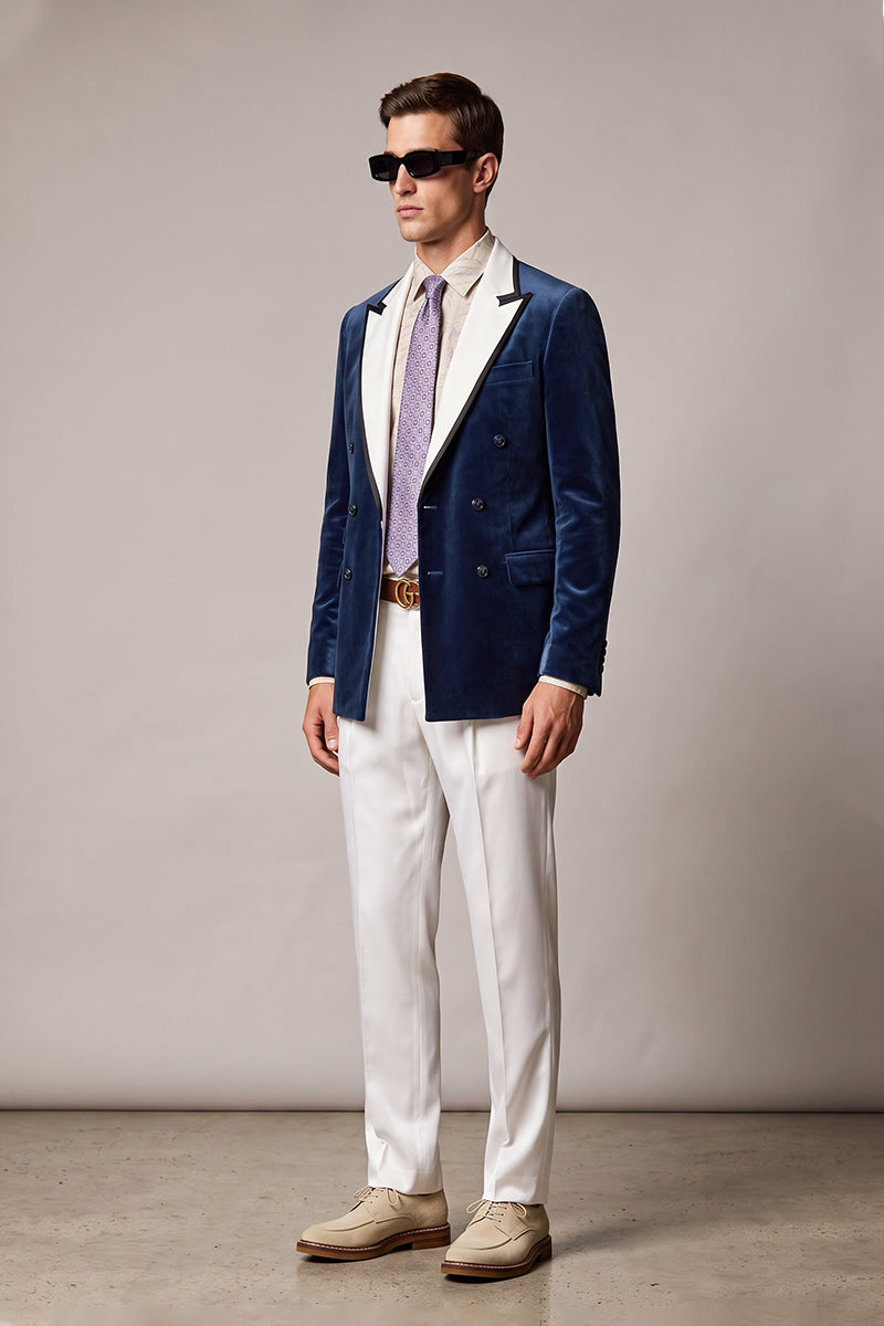 Royal Blue 100% Velvet Suits