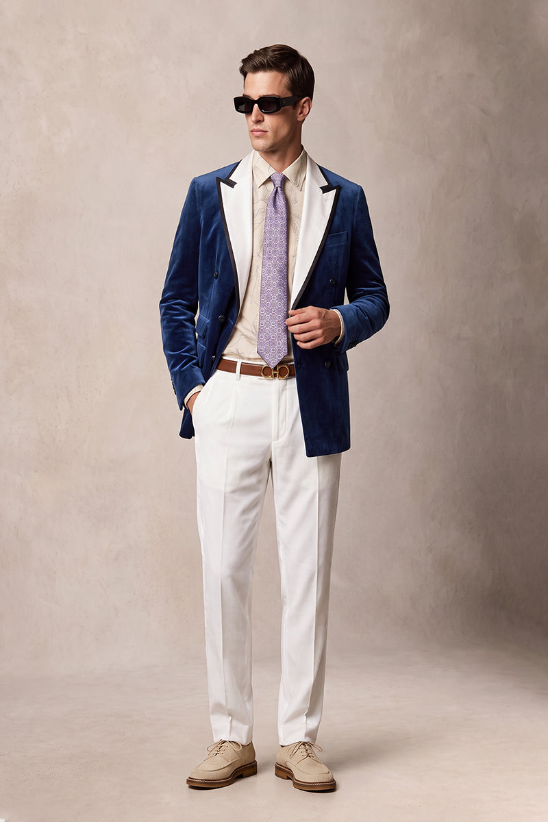 Royal Blue 100% Velvet Suits