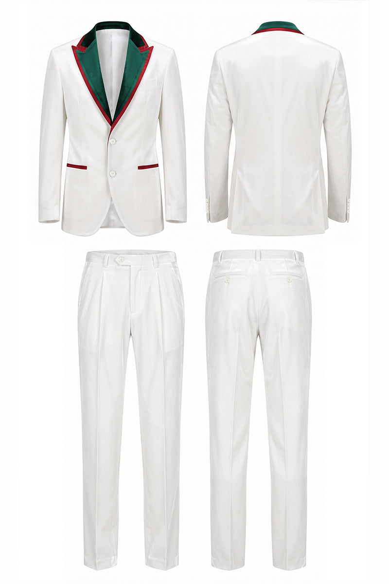 White 100% Velvet Suits