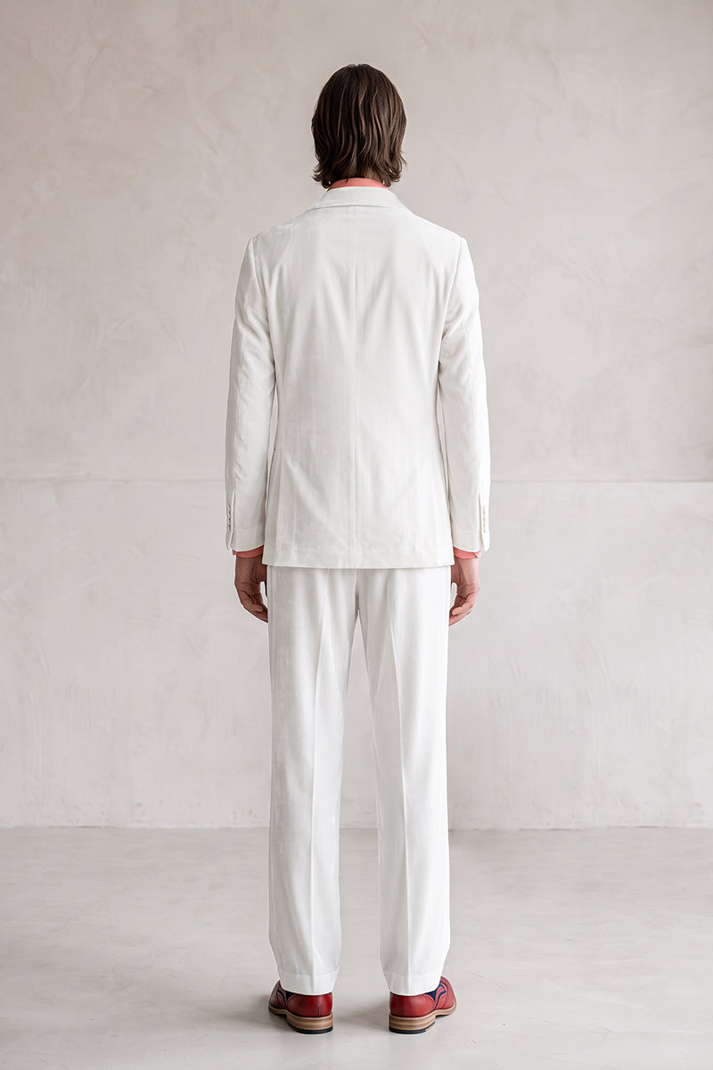White 100% Velvet Blazers