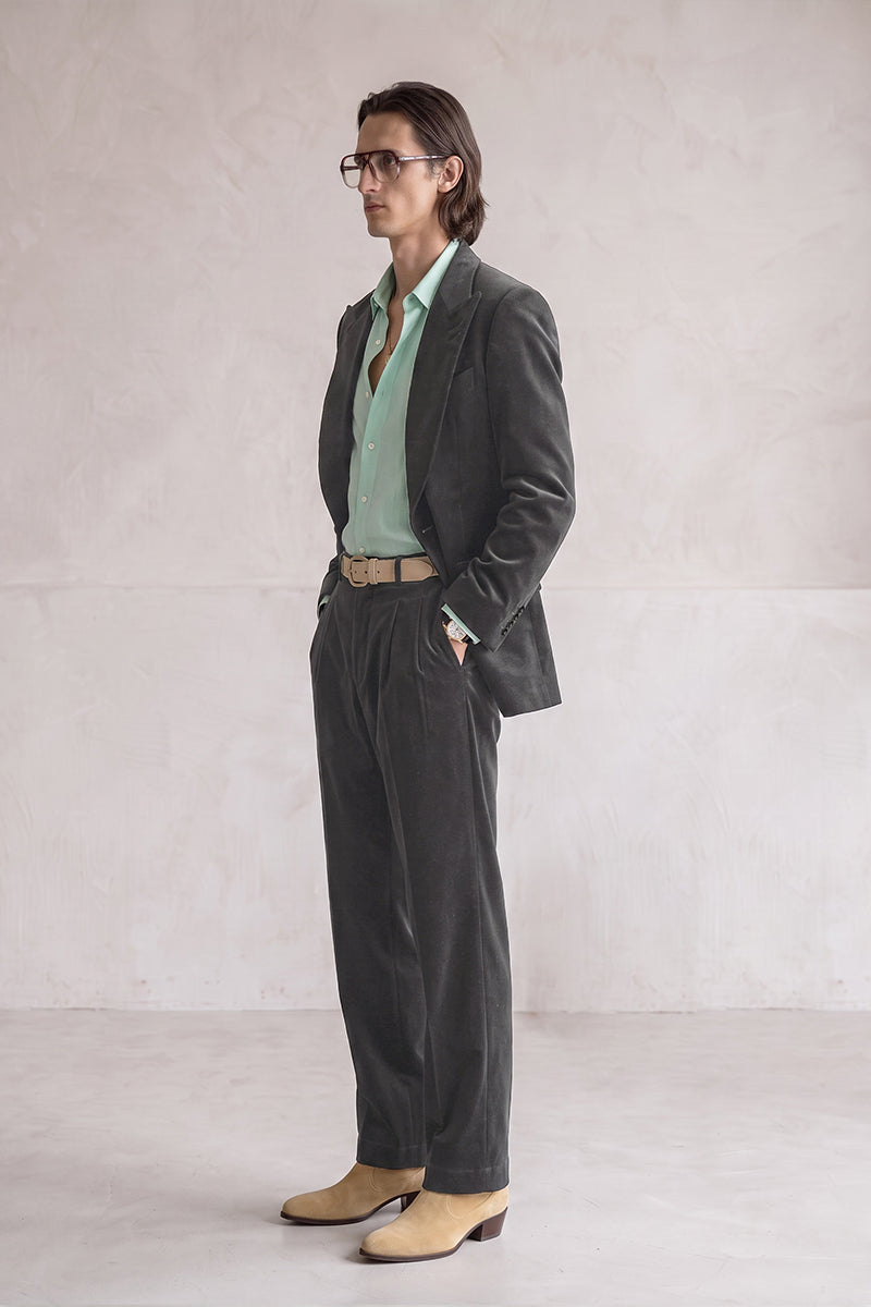 Gray 100% Velvet Blazers