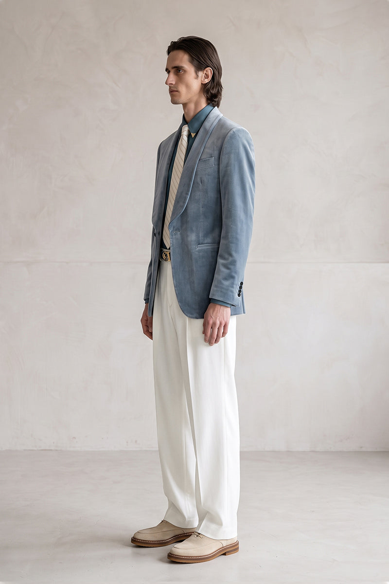 Dusty Blue 100% Velvet Suits