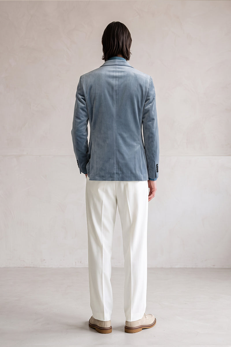 Dusty Blue 100% Velvet Suits