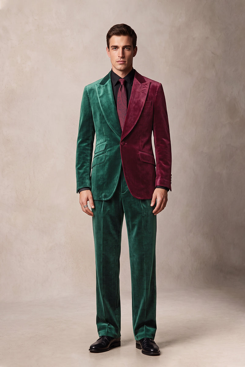 Green 100% Velvet Suits