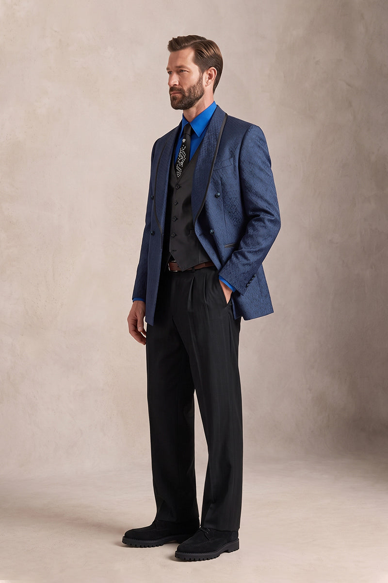 Deep Blue 100% Velvet Suits