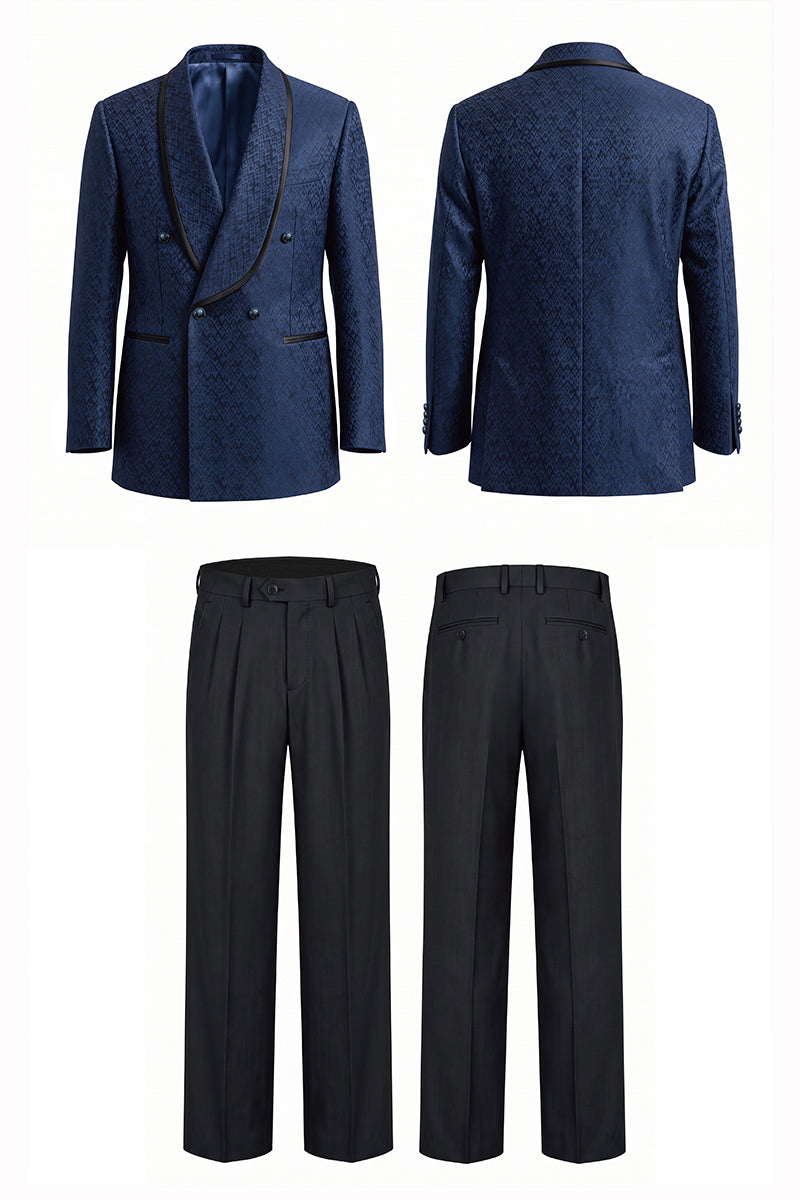 Deep Blue 100% Velvet Suits