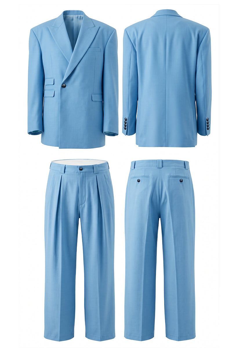 Sky Blue 30% Merino Wool Blazers