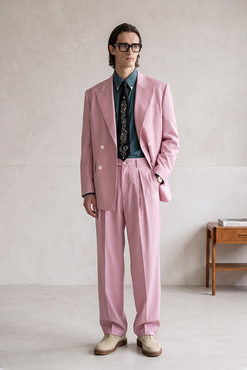 Pink 30% Merino Wool Blazers