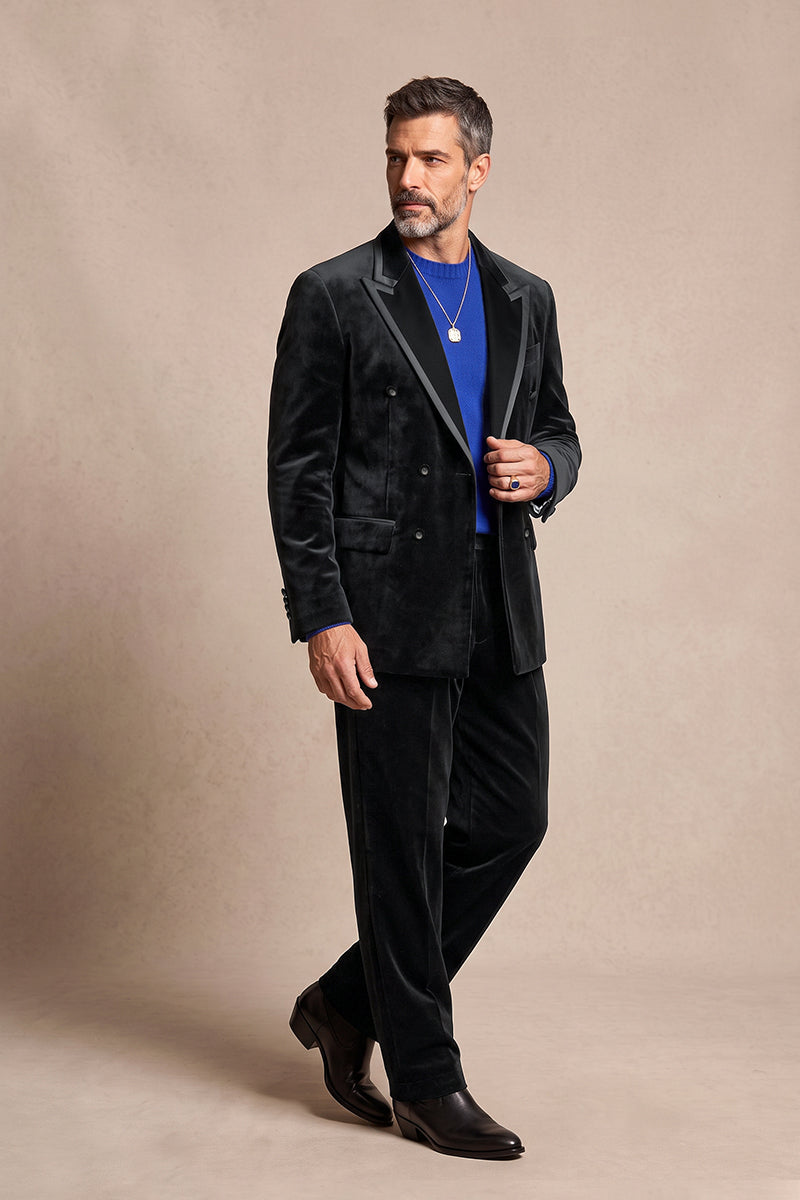 Black 100% Velvet Suits