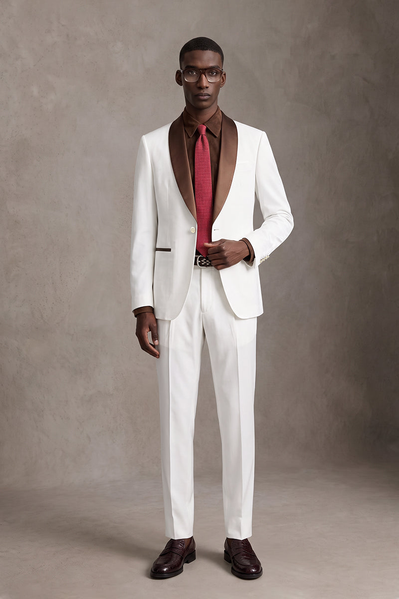 White 100% Velvet Suits
