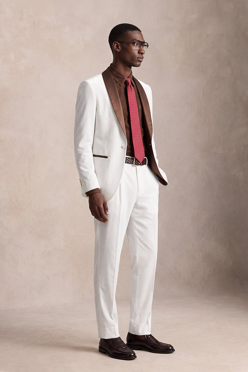 White 100% Velvet Suits