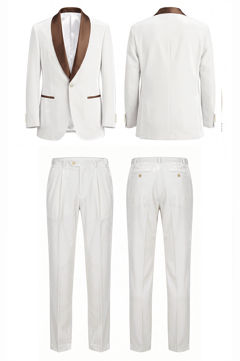 White 100% Velvet Suits
