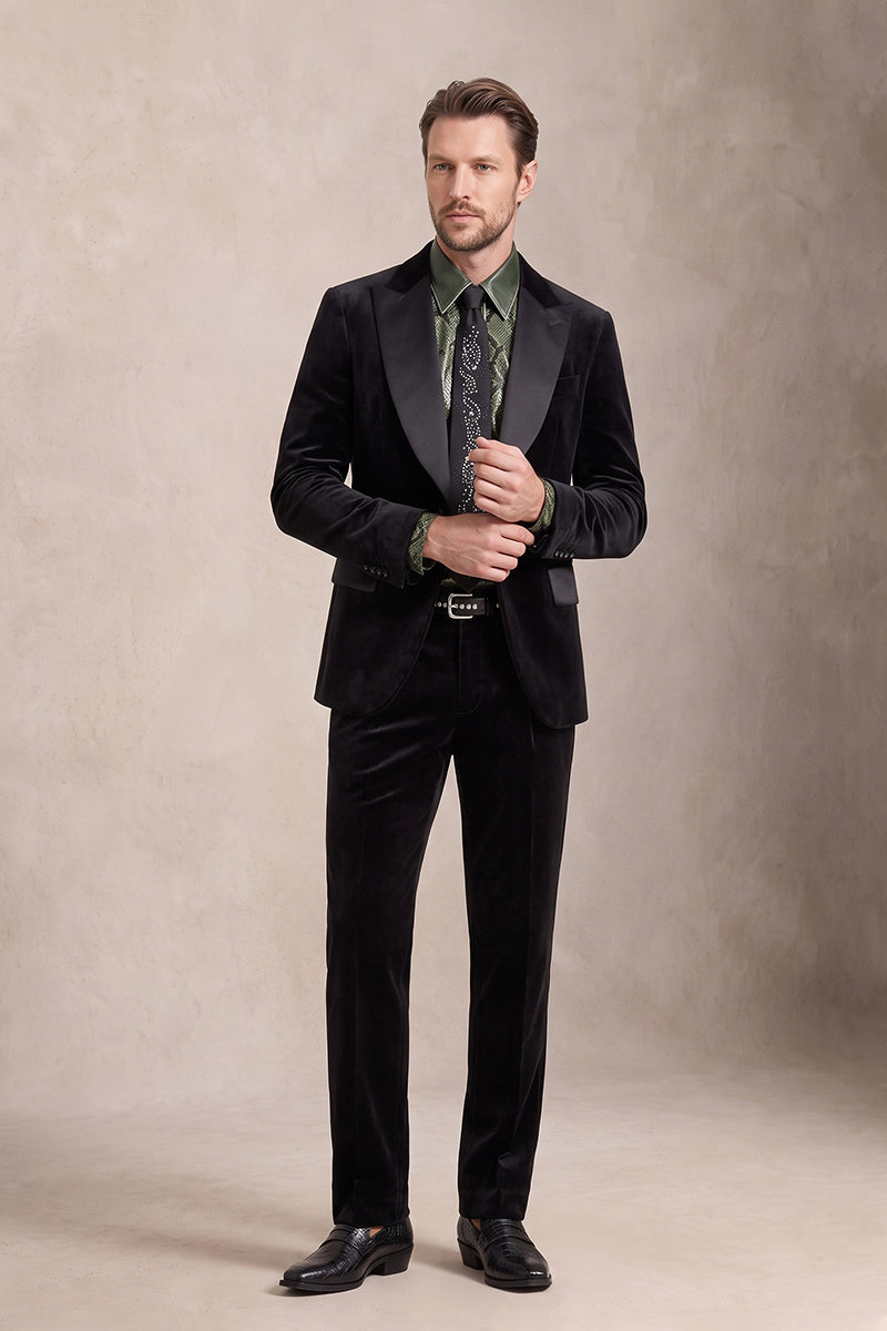 Black 100% Velvet Suits