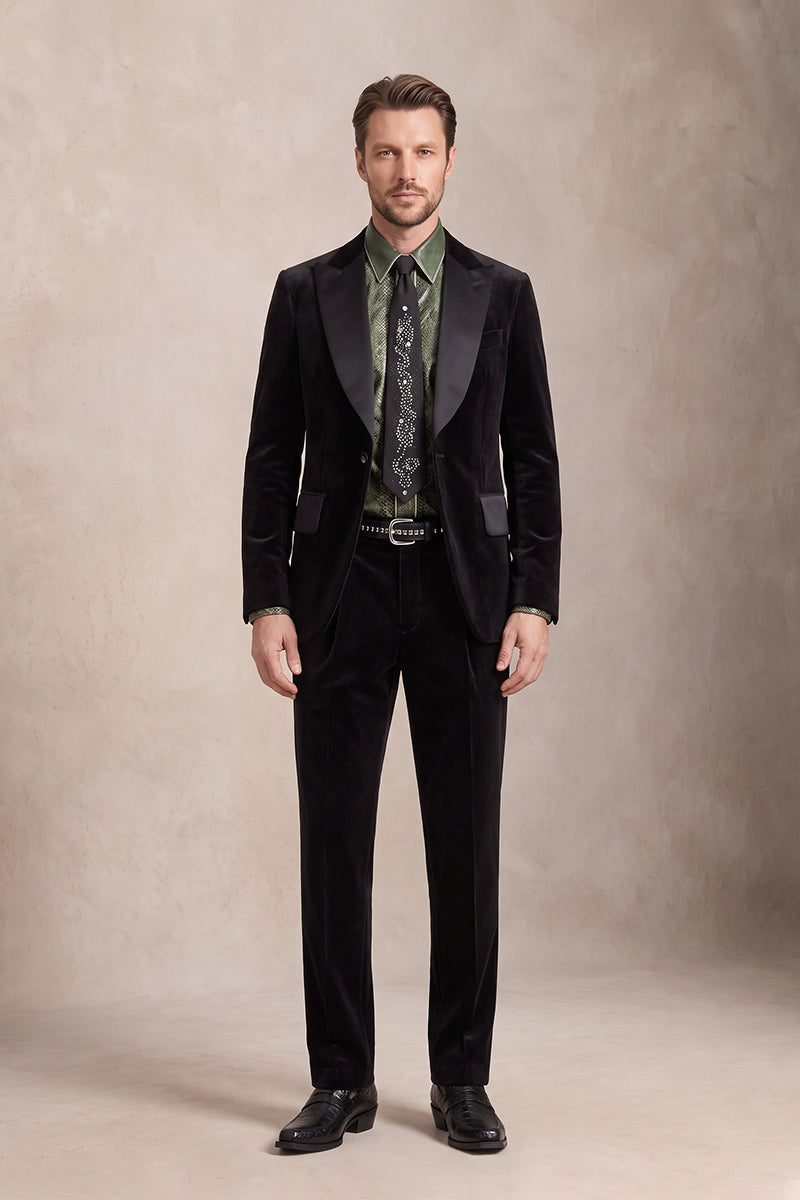 Black 100% Velvet Suits