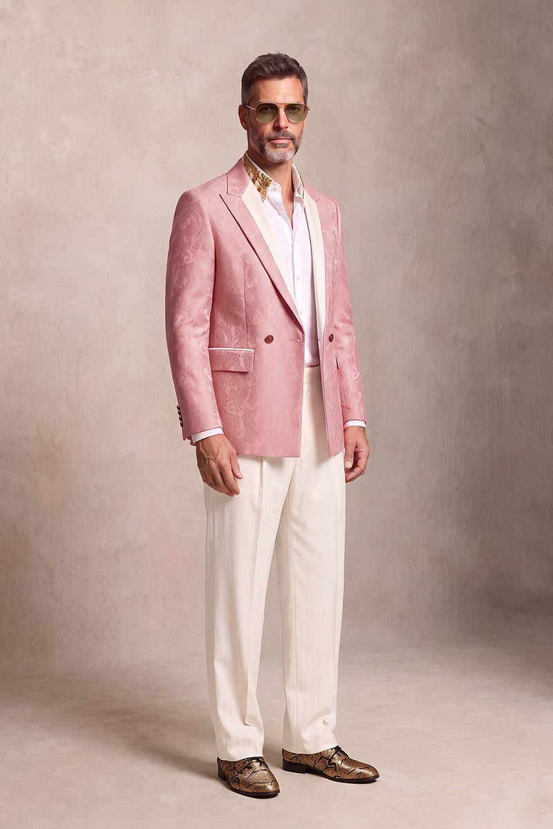 Pink 82% Jacquard Suits