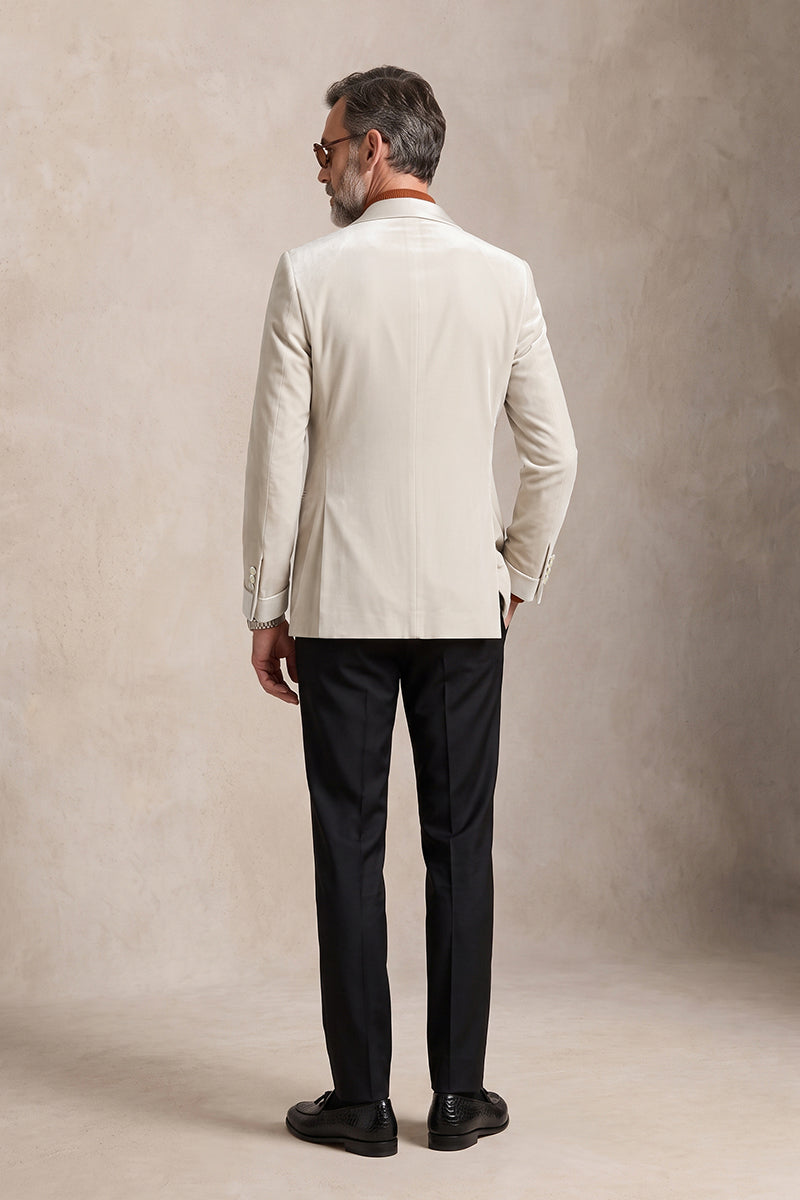 White 100% Velvet Blazers