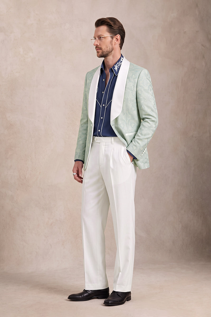 Light Mint Green 82% Jacquard Suits