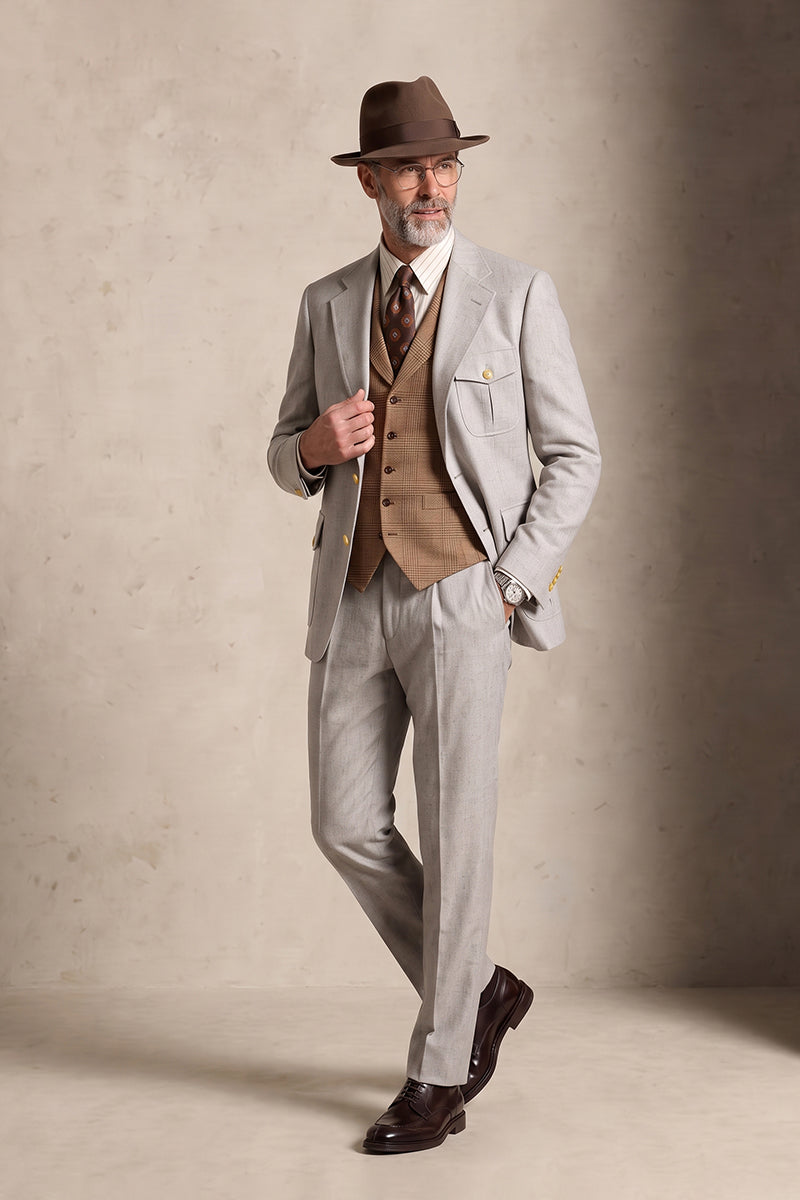 Light Oat 70% Merino Wool Suits