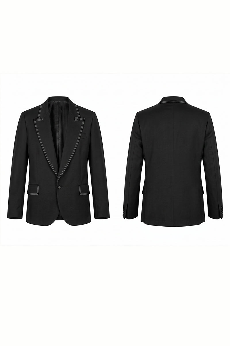 Black 30% Merino Wool Blazers