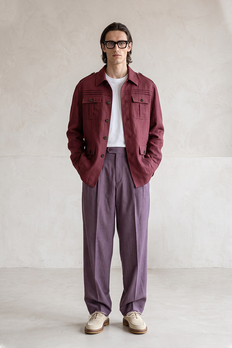 Burgundy 50% Merino Wool Suits