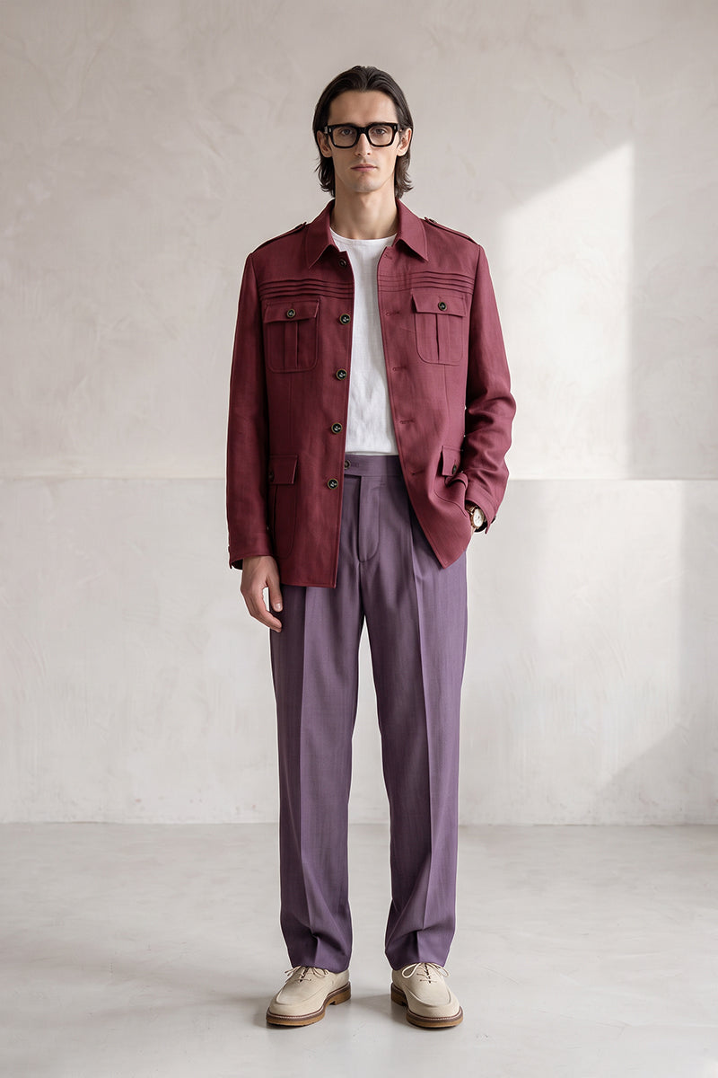 Burgundy 50% Merino Wool Suits