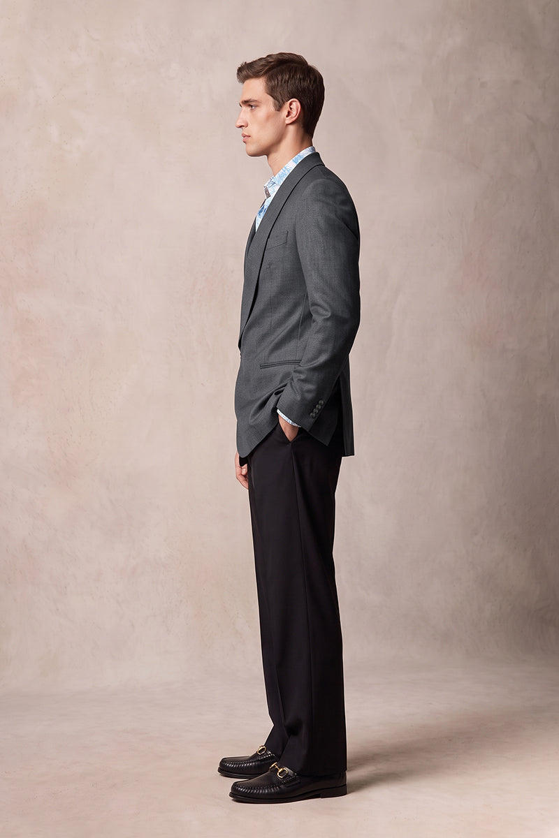 Gray 100% Merino Wool Blazers