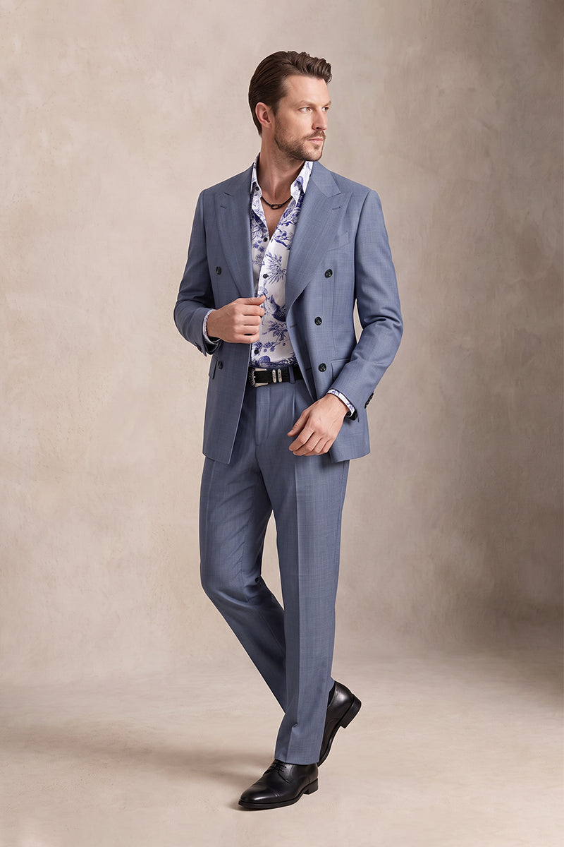 Light Blue 50% Merino Wool Suits