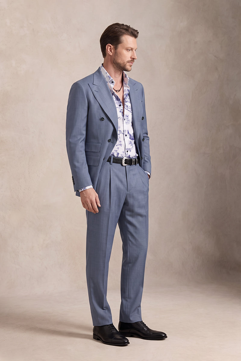 Light Blue 50% Merino Wool Suits