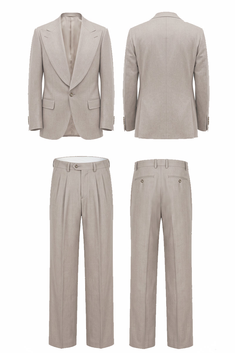 Light Khaki 70% Merino Wool Suits