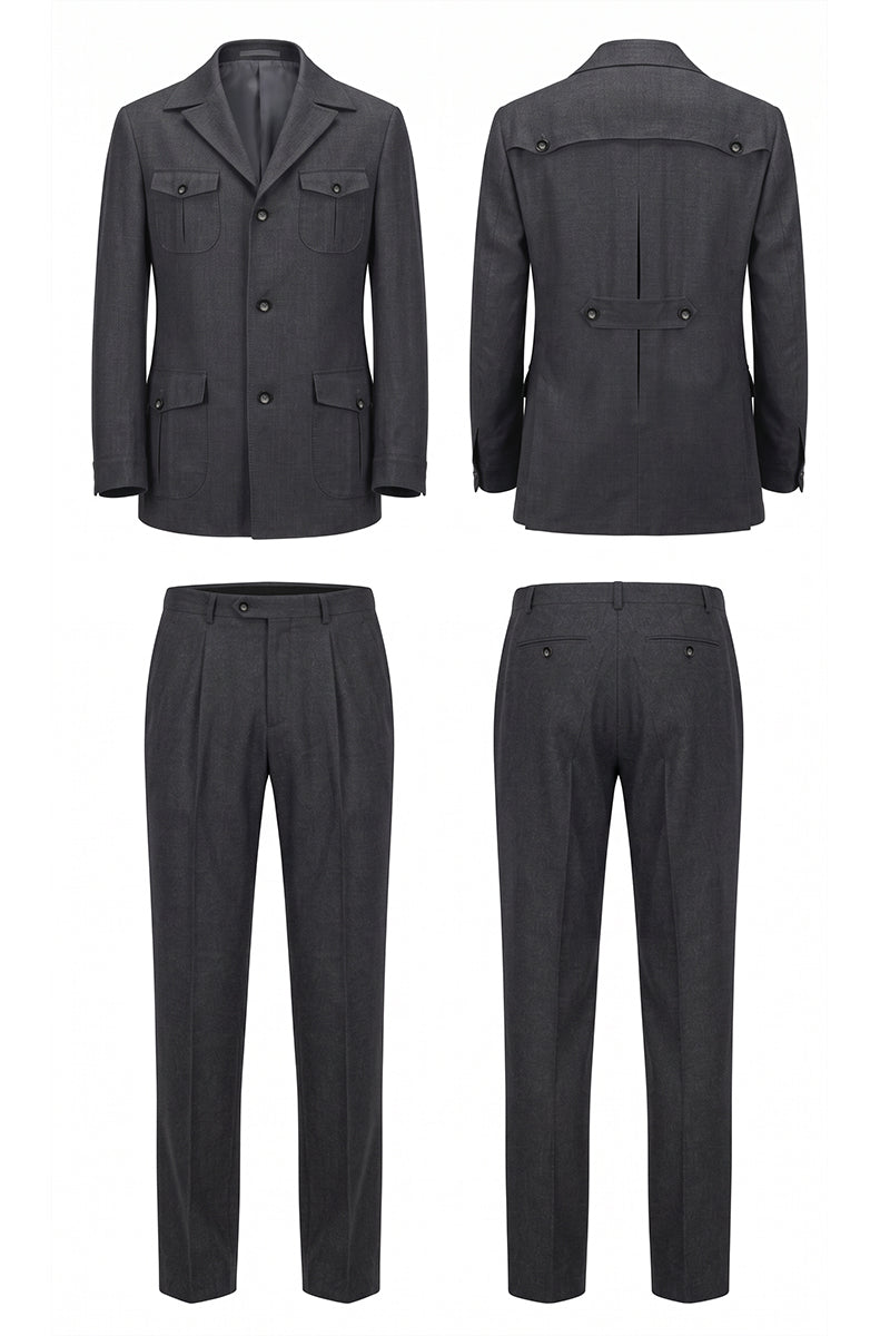 Gray 70% Merino Wool Suits