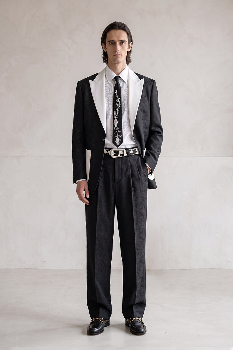 Black 82% Jacquard Suits