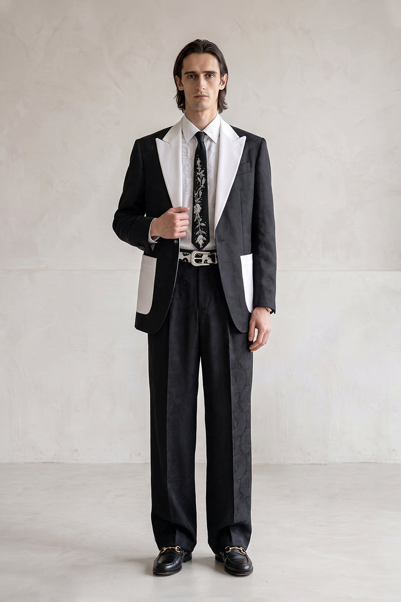 Black 82% Jacquard Suits