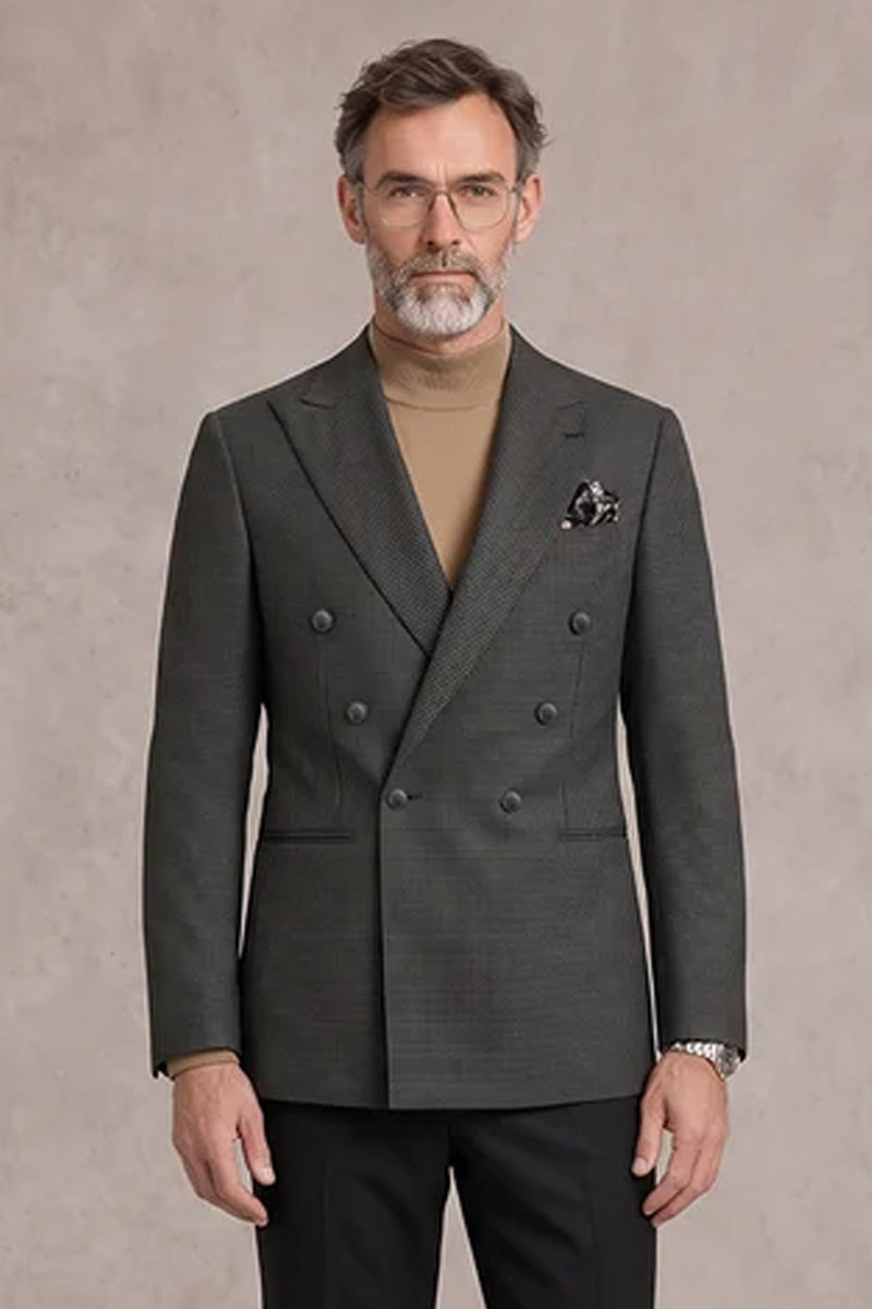 Blazer aus schwarzer Merinowolle