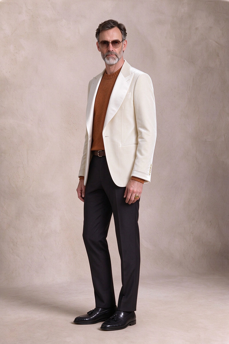 White 100% Velvet Blazers