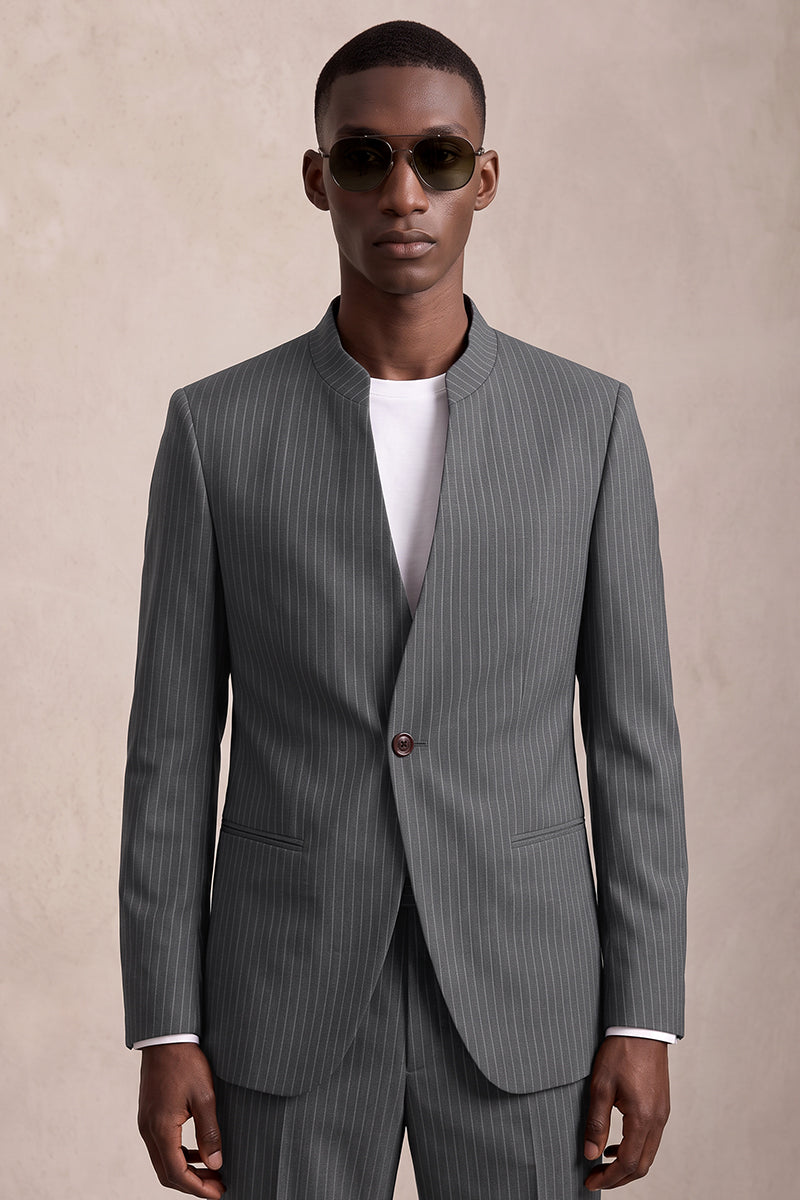 Gray 50% Merino Wool Blazers