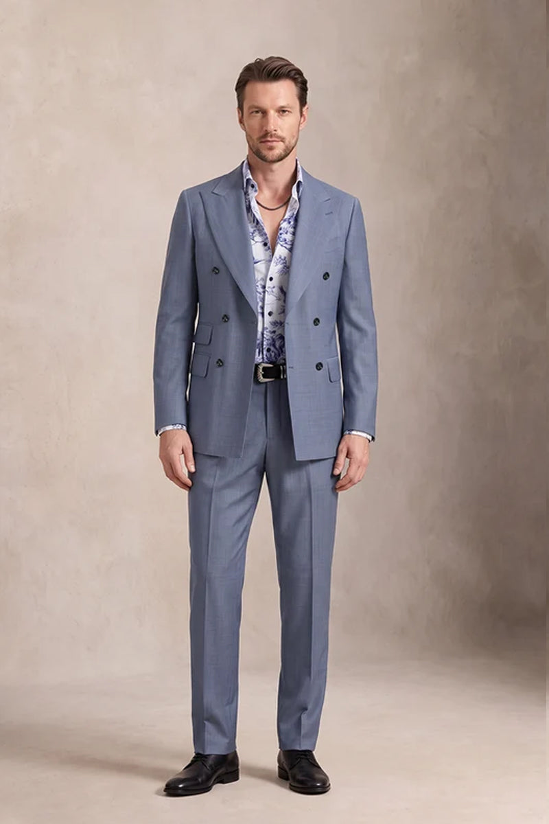 Light Blue 50% Merino Wool Suits