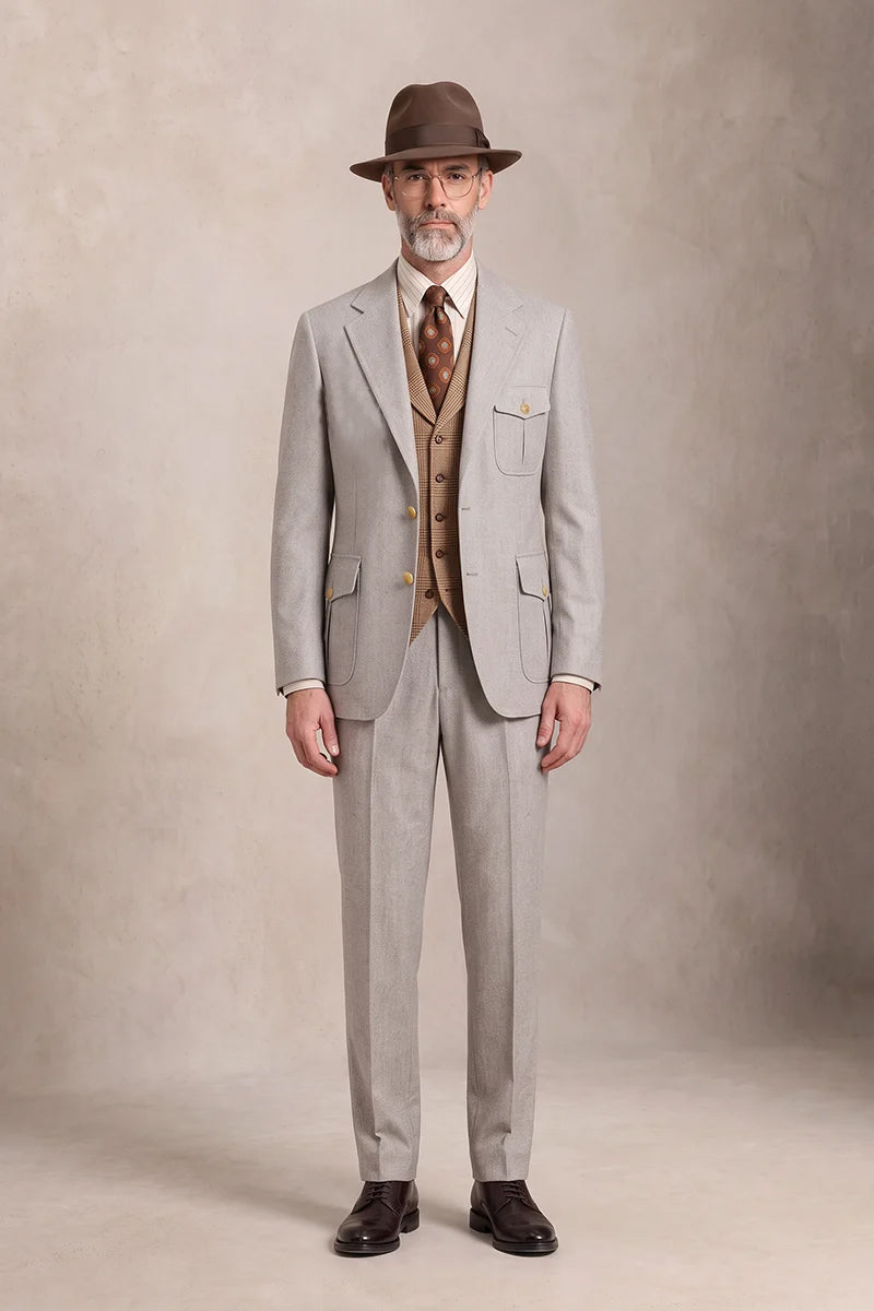 Light Oat 70% Merino Wool Suits