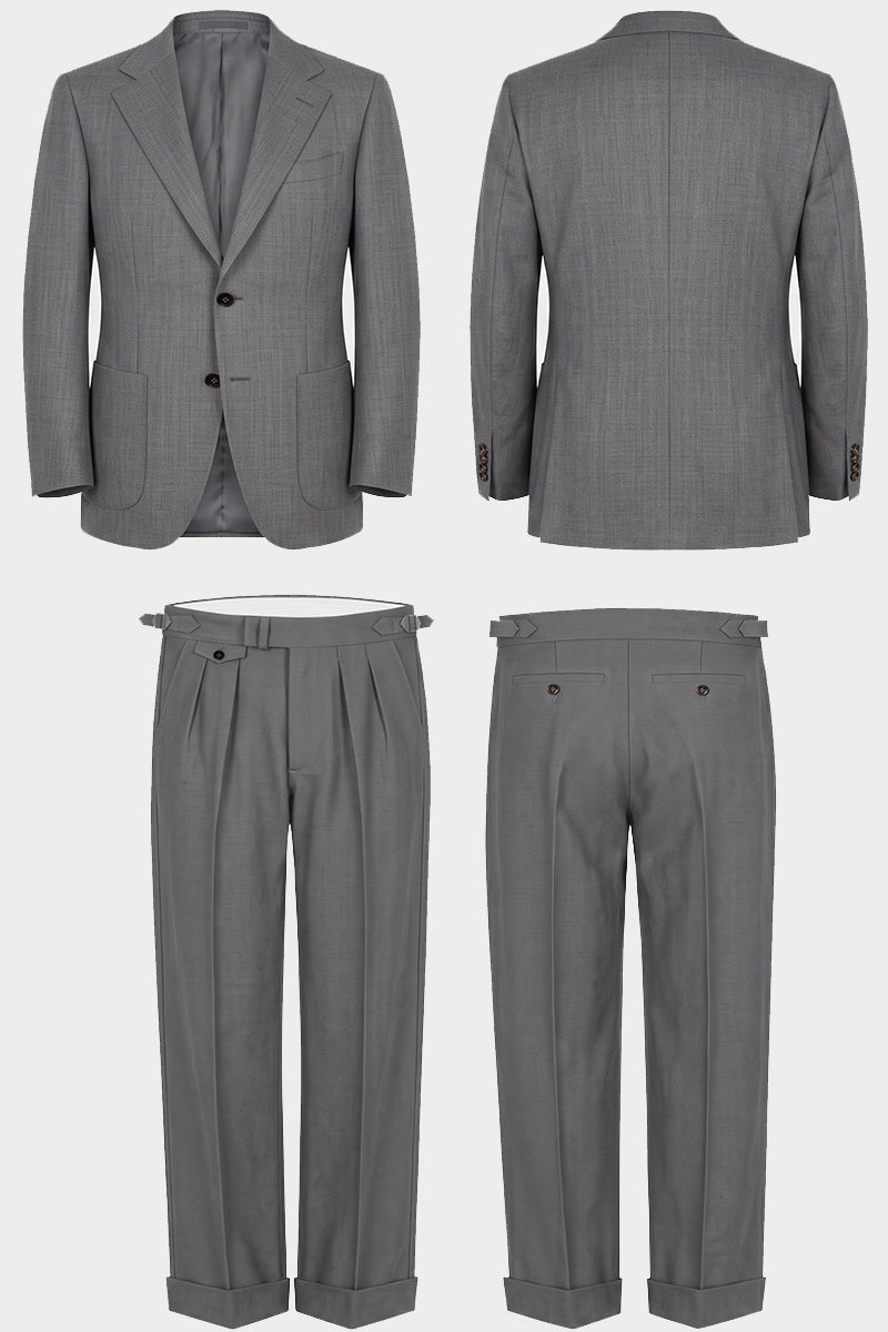 Completo grigio in pregiata lana australiana