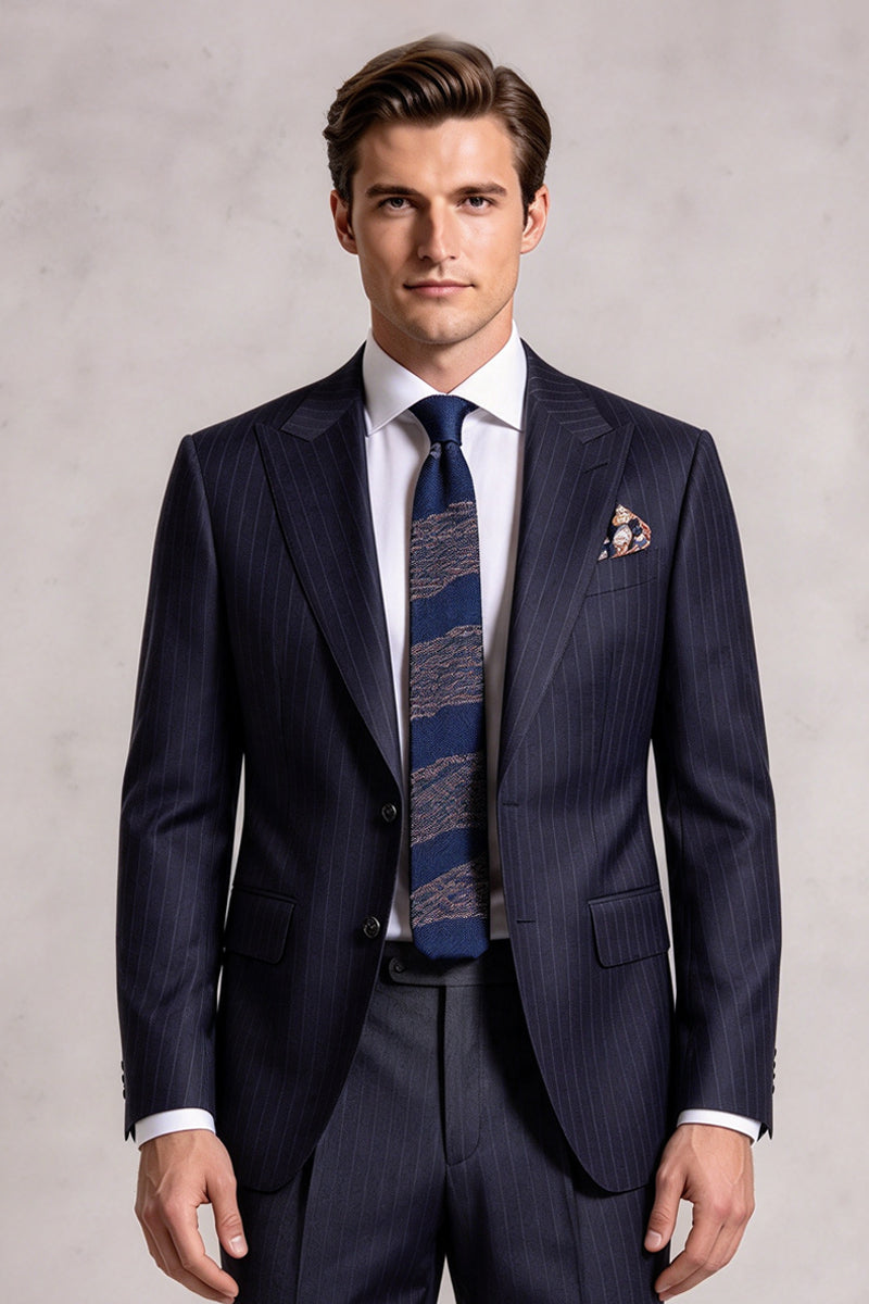 Navy Blue 50% Merino Wool Blazers